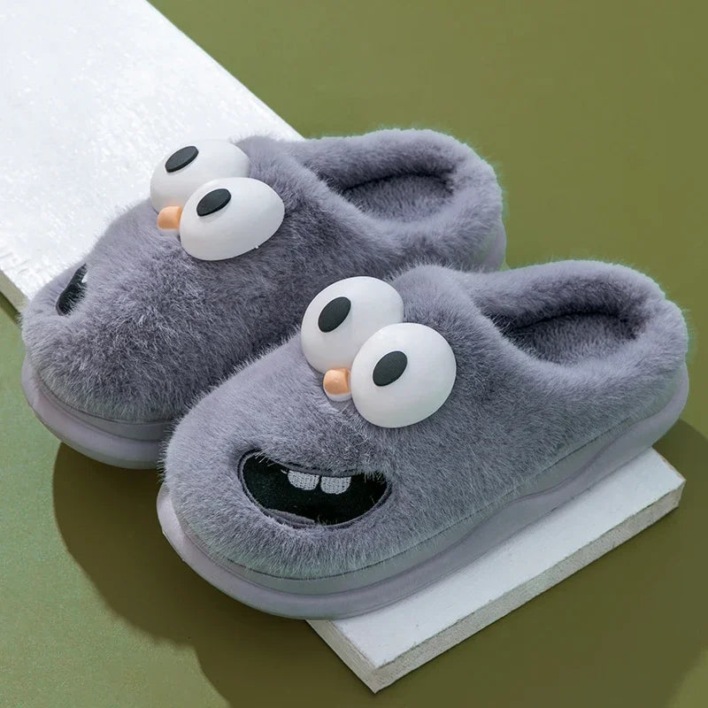 Funny Cartoon Winter Plush Slippers for Men