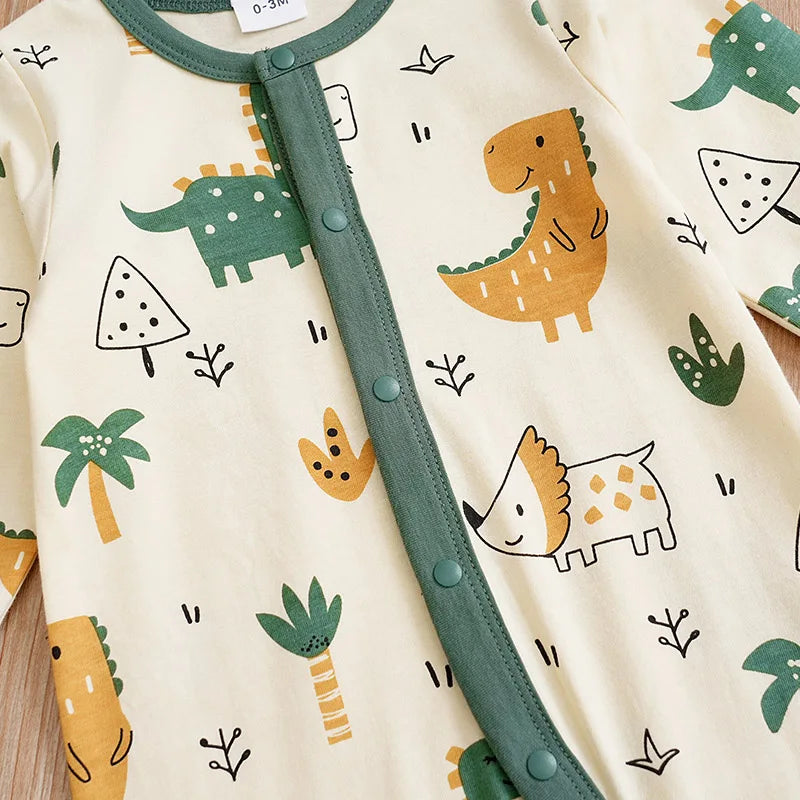 Cute Cartoon Dinosaur Cotton Baby Jumpsuit