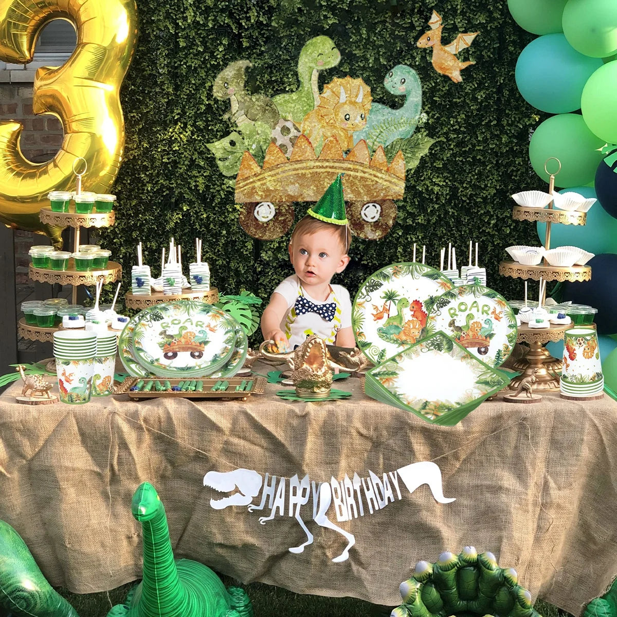Roar Dinosaur Theme Party Tableware Set