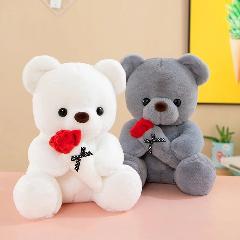 Valentine's Day roses teddy bear animal plush toys for girls teddy bear dolls