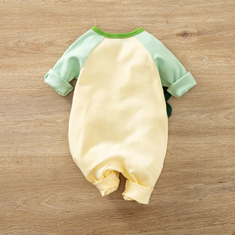 3D Cartoon Dinosaur Long Sleeve Baby Jumpsuit (0–18M)
