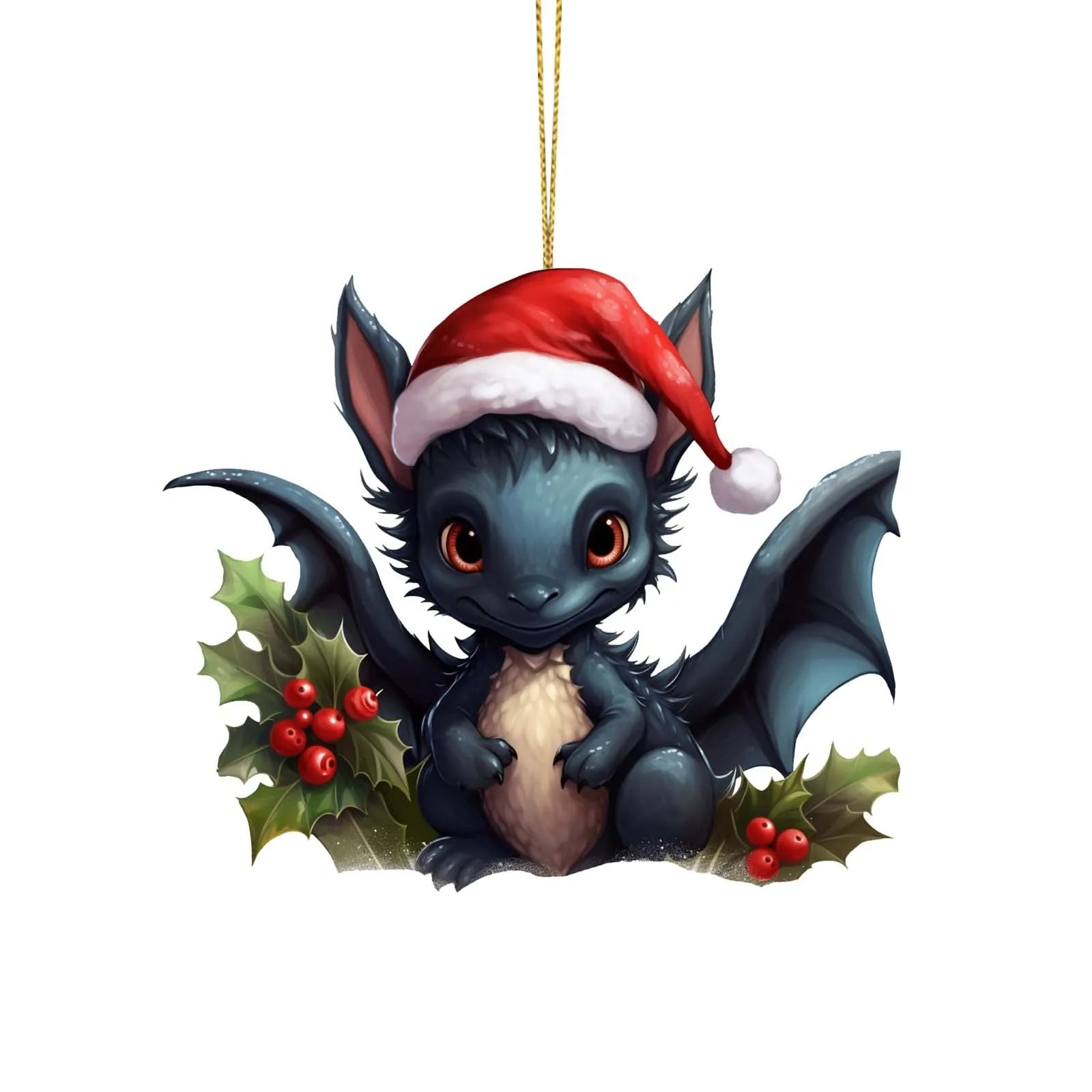Cute Christmas Dragon Ornament