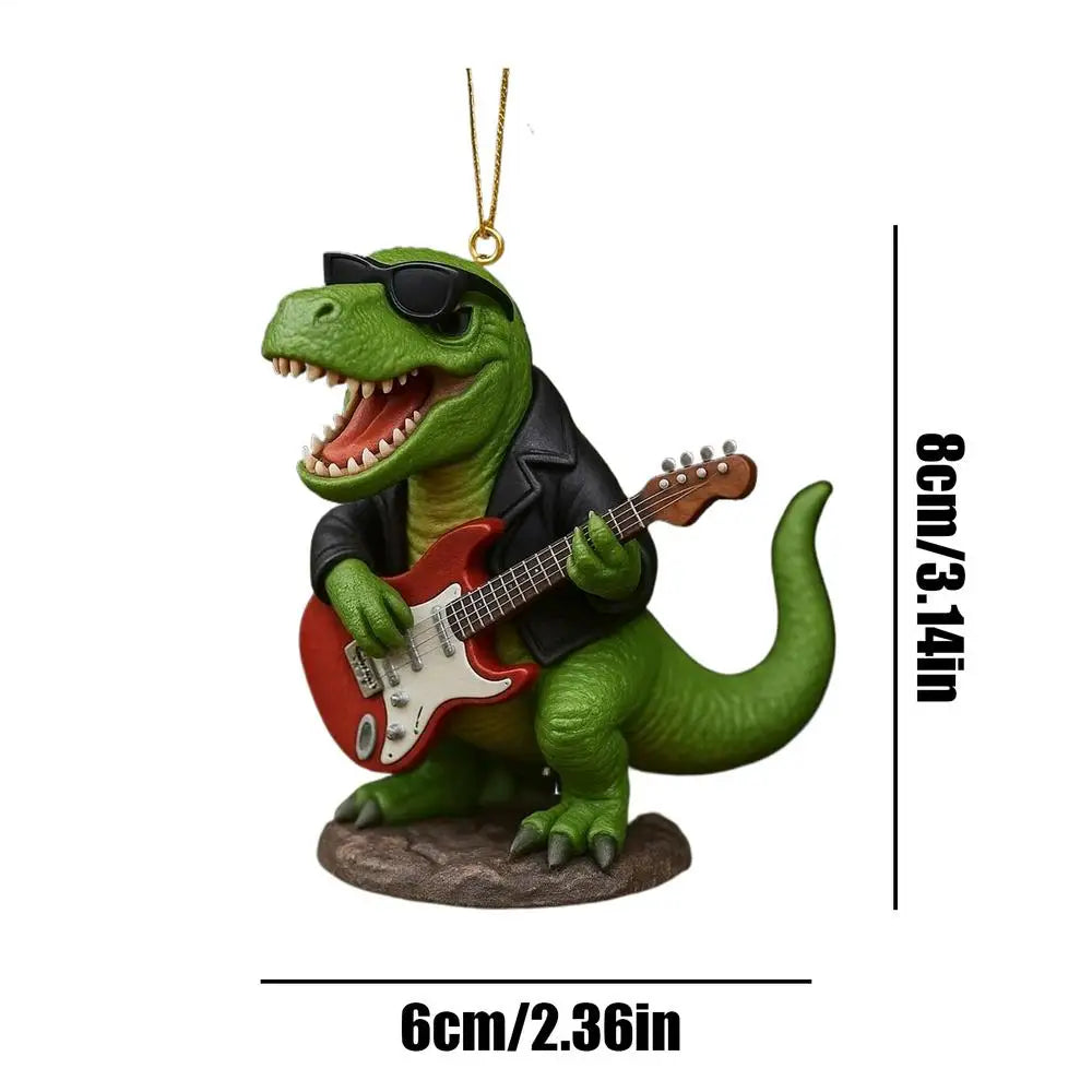 Rockstar T-Rex Christmas Ornament