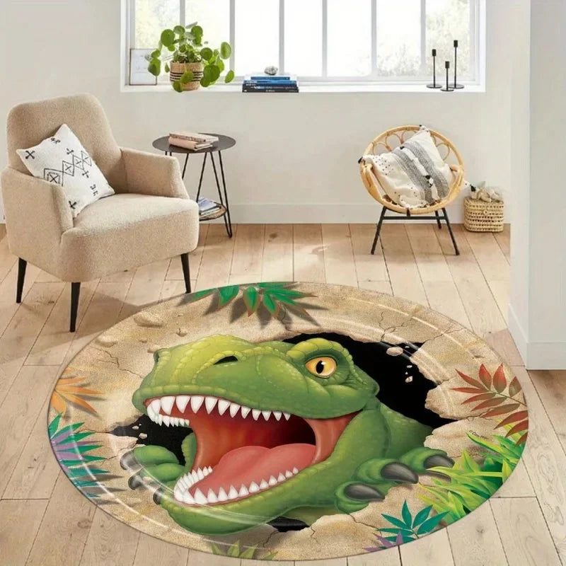Cartoon Dinosaur Round Rug