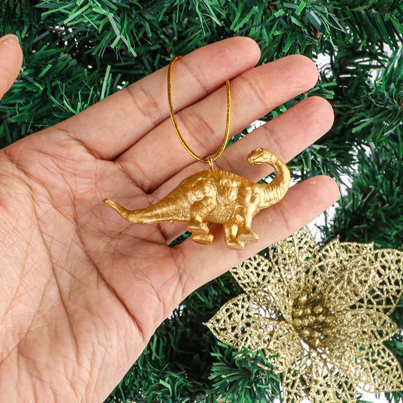 Mini Golden Dinosaur Ornaments