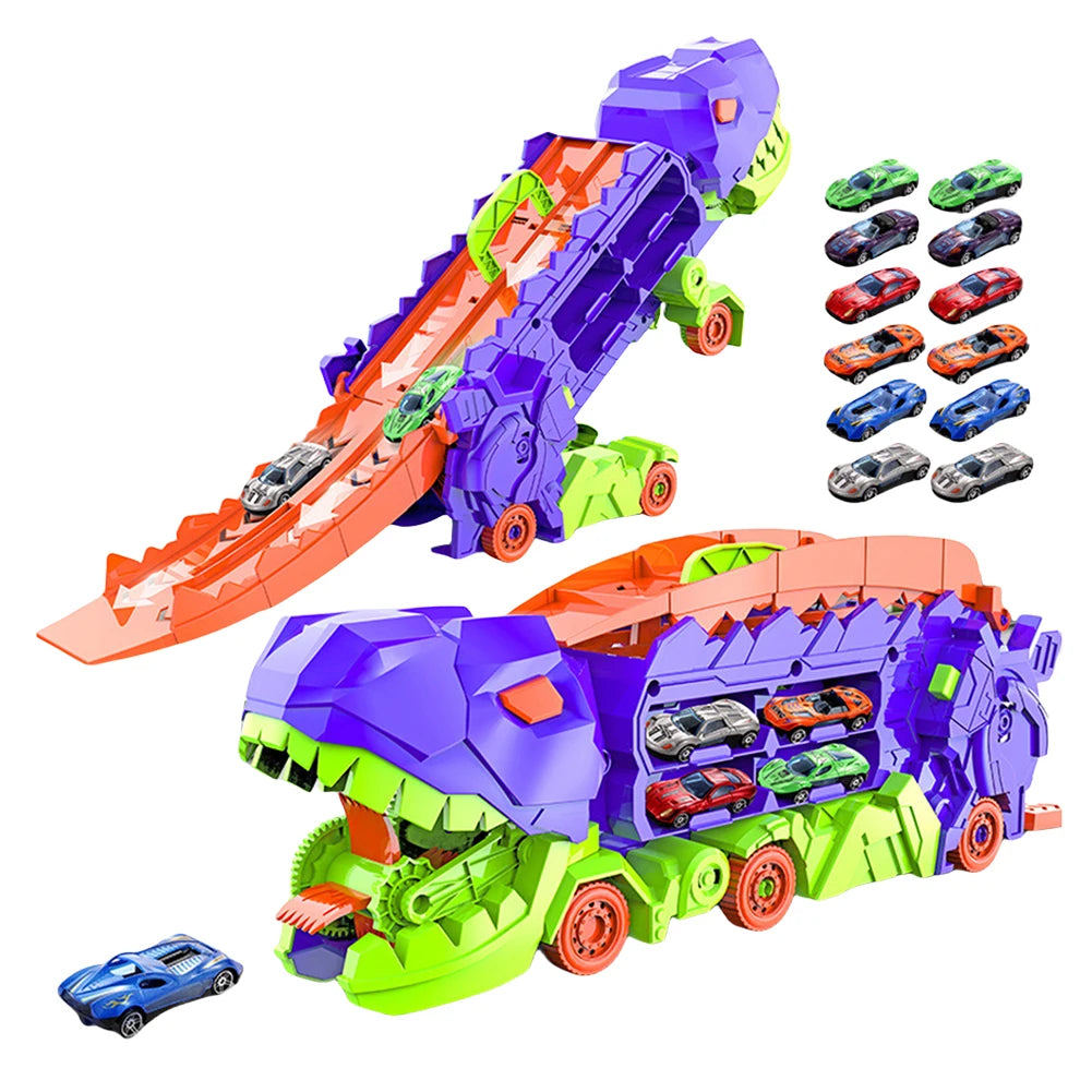 Dinosaur Transporter Truck Toy Set