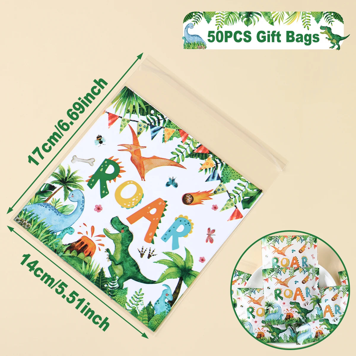Roar Dinosaur Theme Party Tableware Set