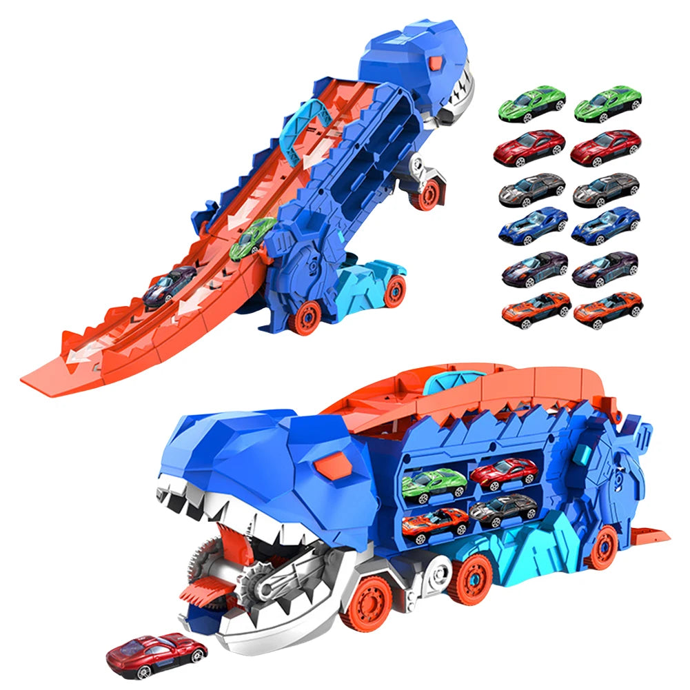 Dinosaur Transporter Truck Toy Set