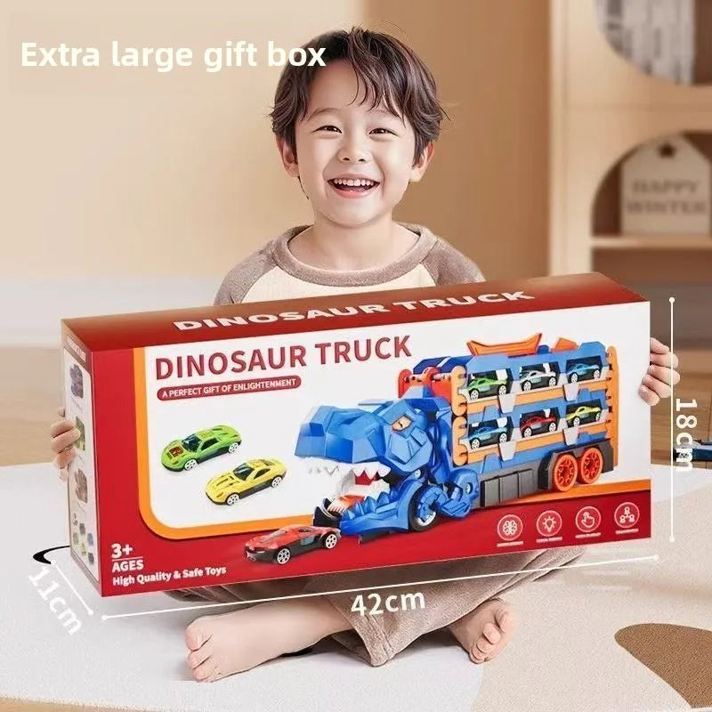 Dinosaur Race Track Playset with 12 Cars