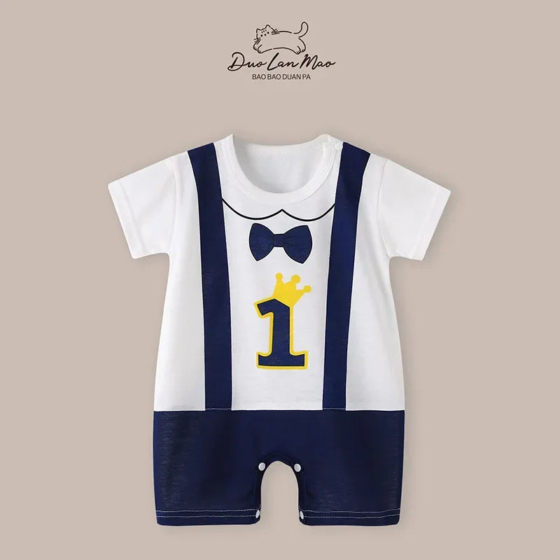 Cartoon Summer Baby Romper (0–2Y)