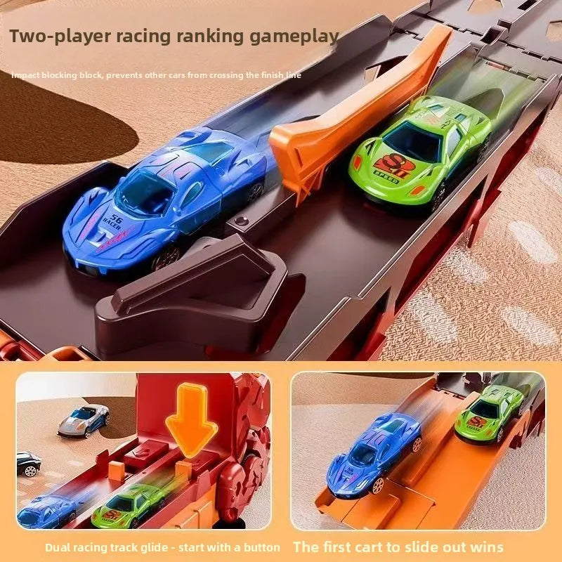 Dinosaur Race Track Playset with 12 Cars