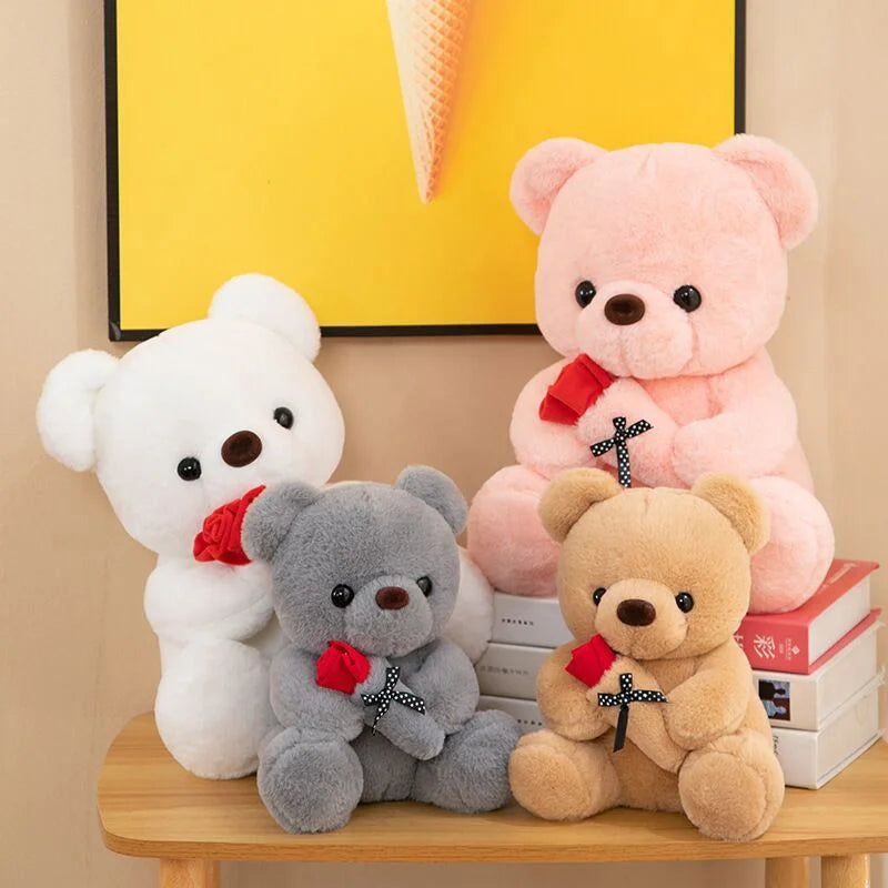 Valentine's Day roses teddy bear animal plush toys for girls teddy bear dolls