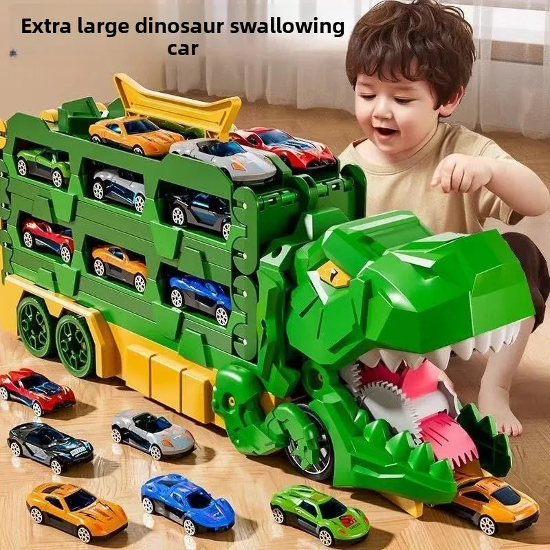 Dinosaur Race Track Playset with 12 Cars