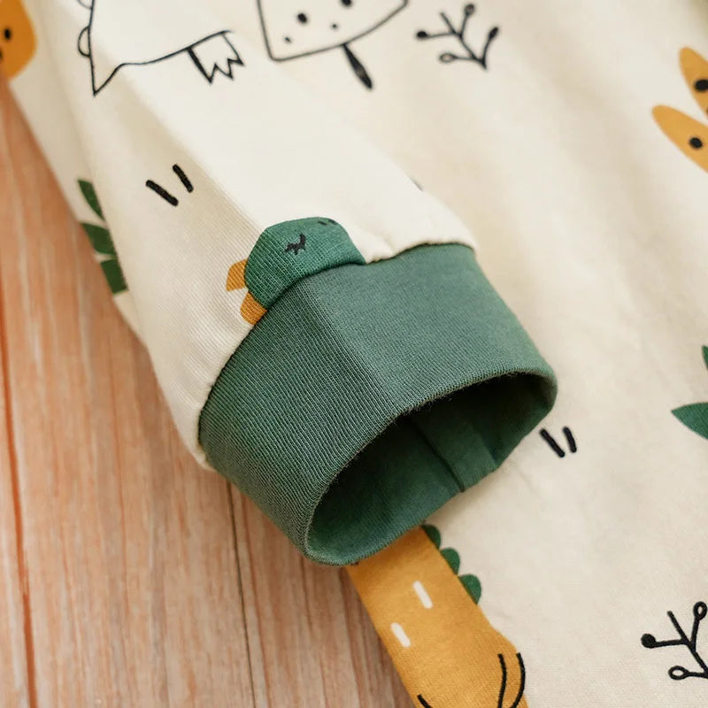 Cute Cartoon Dinosaur Cotton Baby Jumpsuit