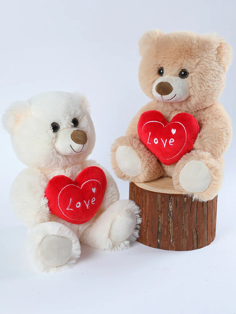 30cm Valentine's Day Plush Toy - CuteLove Dog & Love Bear Soft Stuffed Animal Gift for Her, Girlfriend, Kids Sofa Decor
