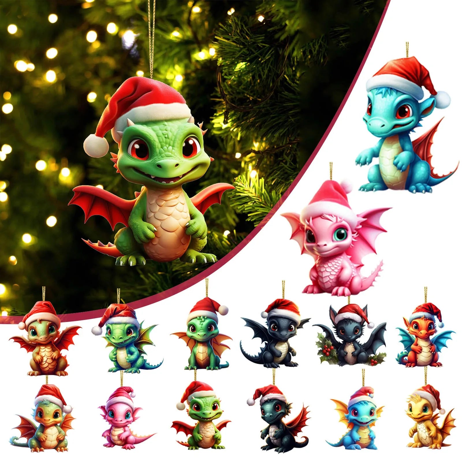 Cute Christmas Dragon Ornament