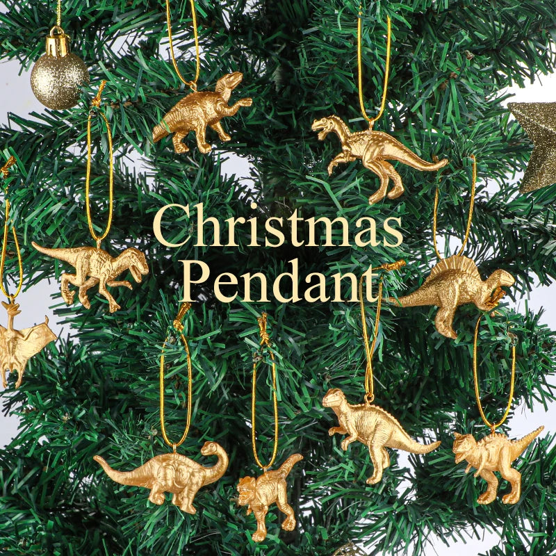 Mini Golden Dinosaur Ornaments