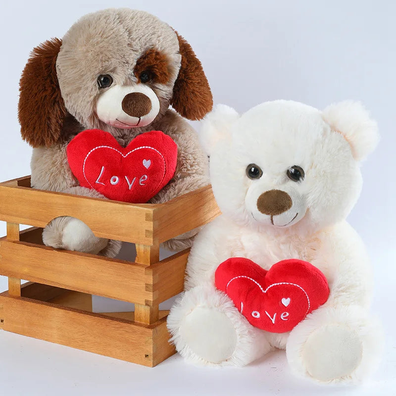 25cm Valentine's Day Heart Teddy Fairy Bear Stuffed Soft Cute Animal Plush Toys For Lovers Birthday Gifts Home Decroe