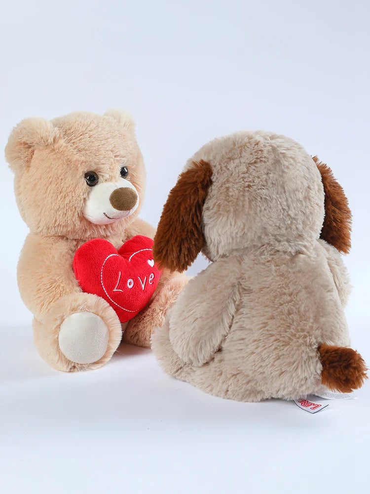 30cm Valentine's Day Plush Toy - CuteLove Dog & Love Bear Soft Stuffed Animal Gift for Her, Girlfriend, Kids Sofa Decor