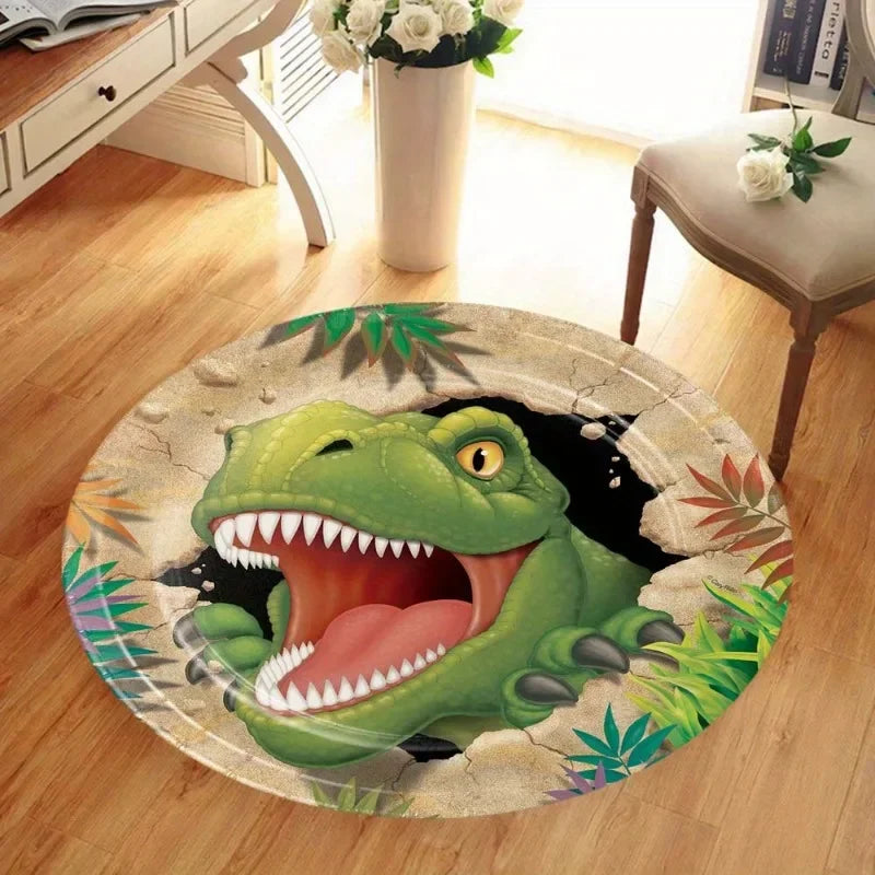 Cartoon Dinosaur Round Rug