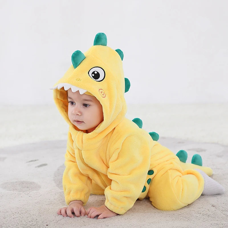 Plush Dinosaur Baby Jumpsuit