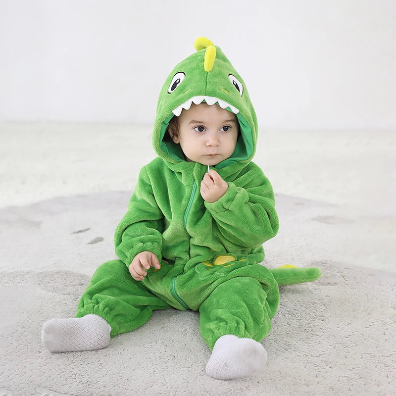 Plush Dinosaur Baby Jumpsuit