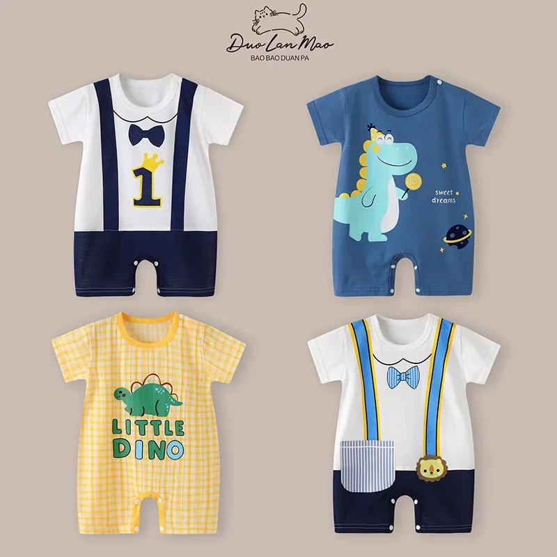 Cartoon Summer Baby Romper (0–2Y)