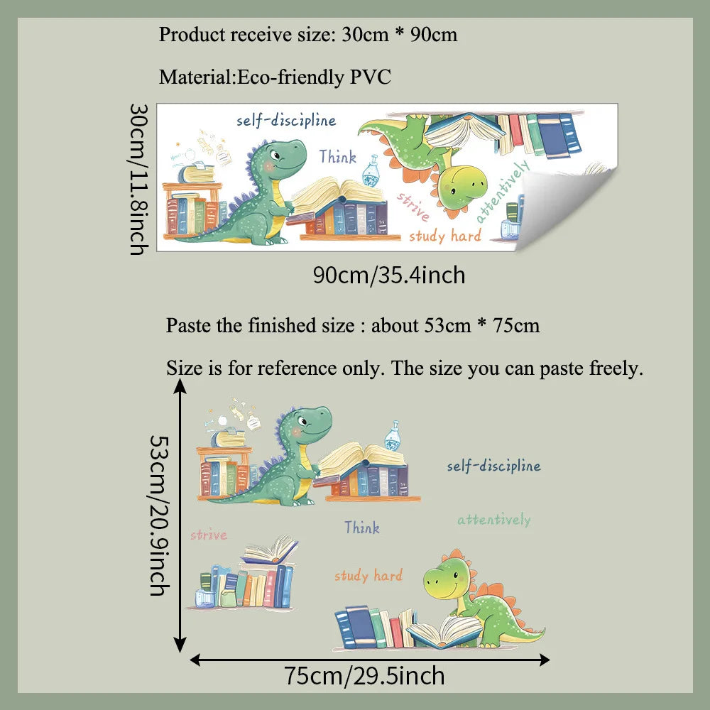 Reading Dinosaur Wall Stickers