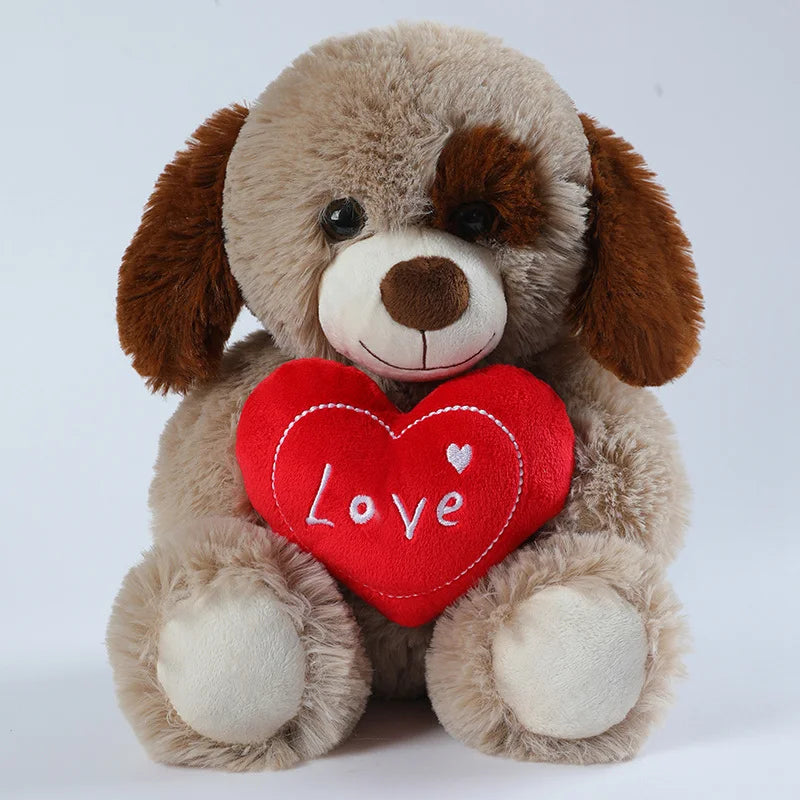 30cm Valentine's Day Plush Toy - CuteLove Dog & Love Bear Soft Stuffed Animal Gift for Her, Girlfriend, Kids Sofa Decor
