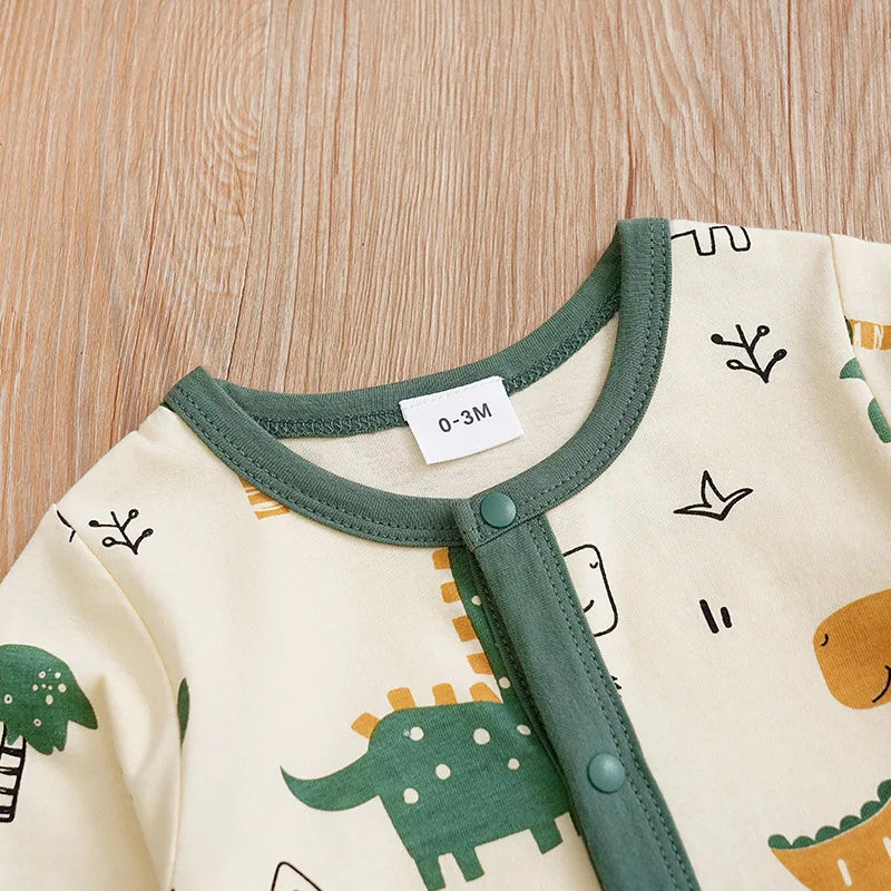 Cute Cartoon Dinosaur Cotton Baby Jumpsuit