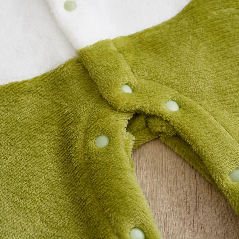 Flannel Dinosaur Baby Romper