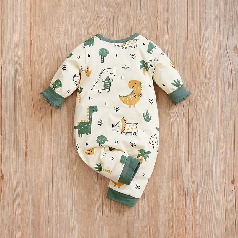 Cute Cartoon Dinosaur Cotton Baby Jumpsuit