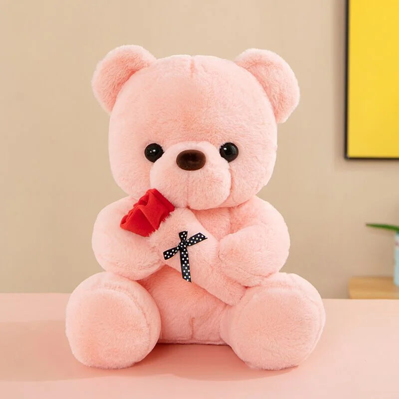 Valentine's Day roses teddy bear animal plush toys for girls teddy bear dolls