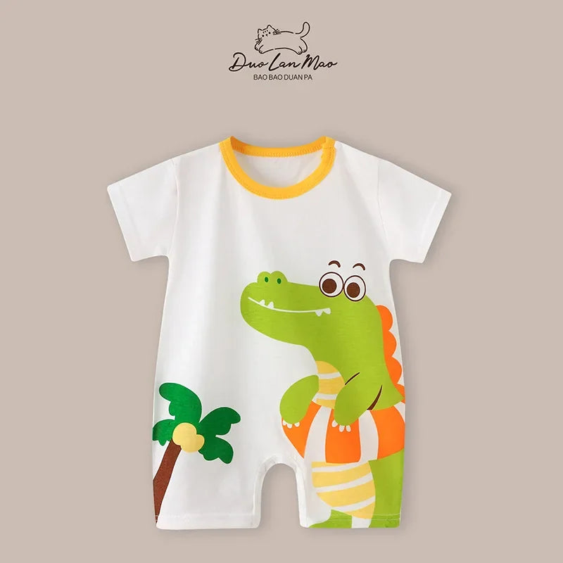 Cartoon Summer Baby Romper (0–2Y)