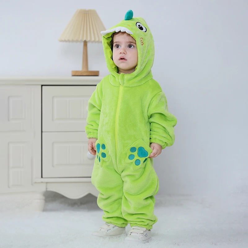 Plush Dinosaur Baby Jumpsuit