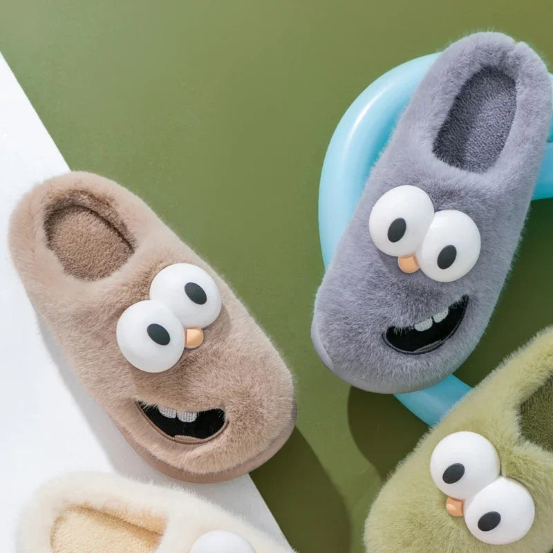 Funny Cartoon Winter Plush Slippers for Men