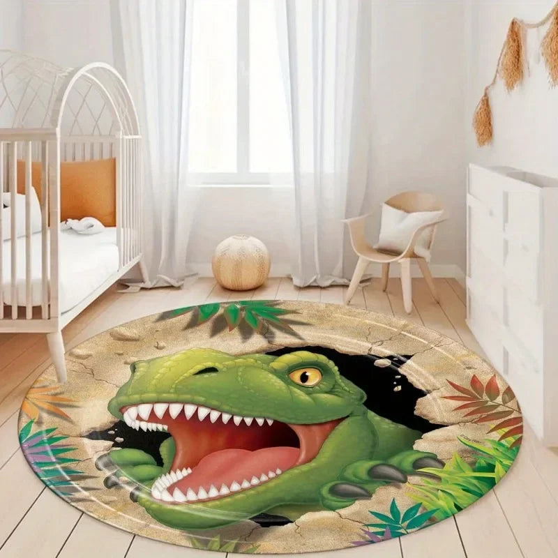 Cartoon Dinosaur Round Rug