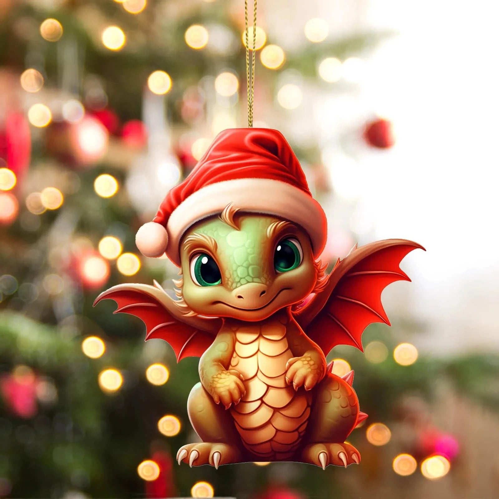 Cute Christmas Dragon Ornament