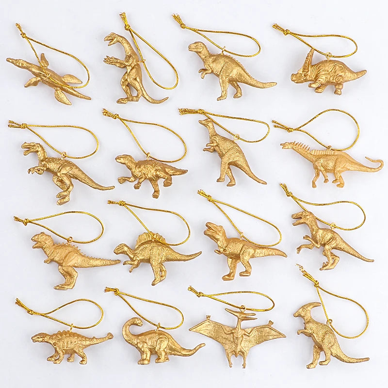 Mini Golden Dinosaur Ornaments
