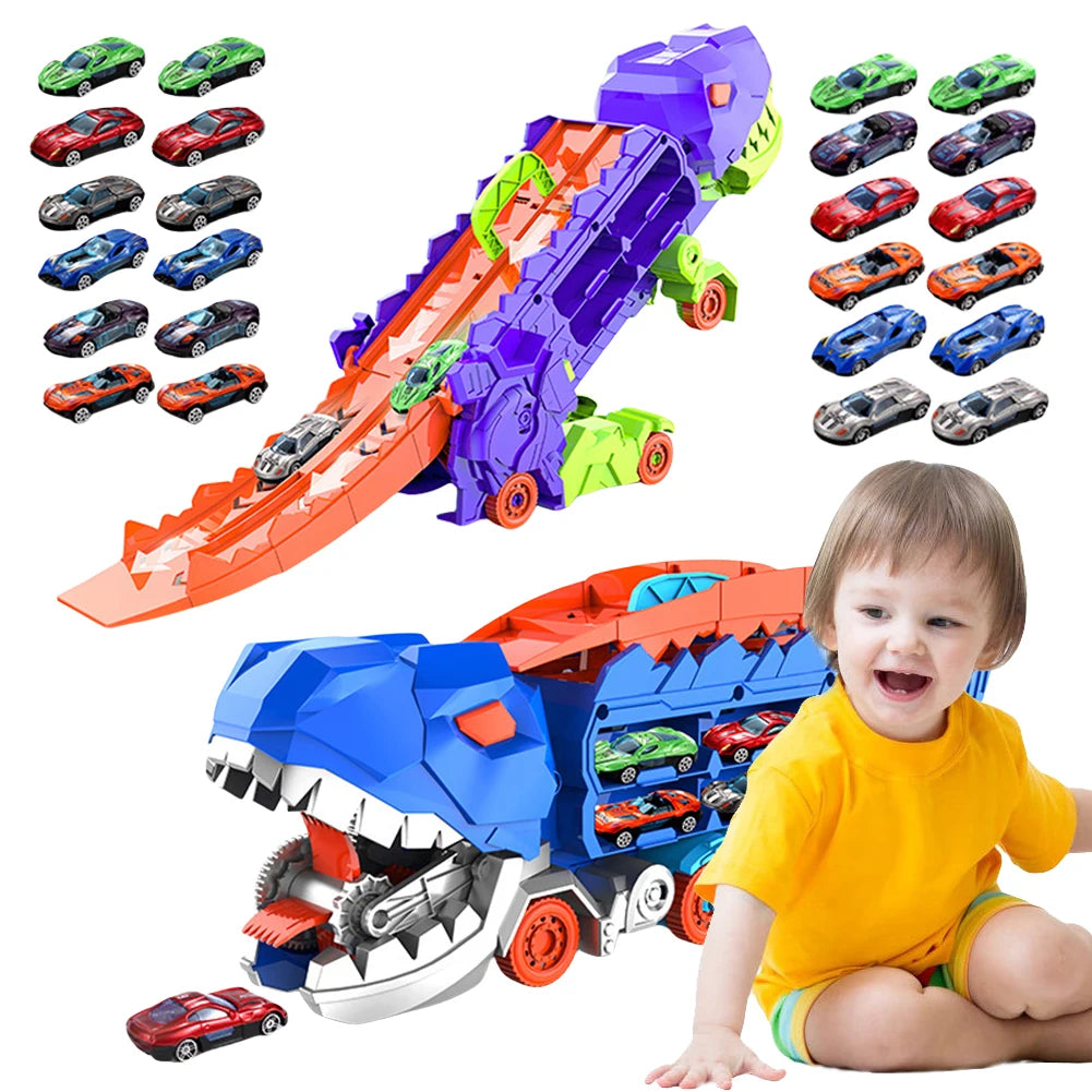 Dinosaur Transporter Truck Toy Set