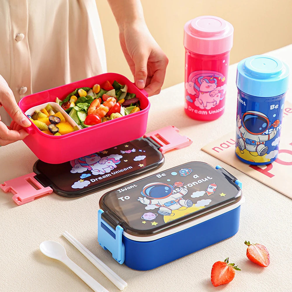 Dinosaur & Unicorn Kids Lunch Box Set