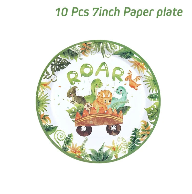Roar Dinosaur Theme Party Tableware Set