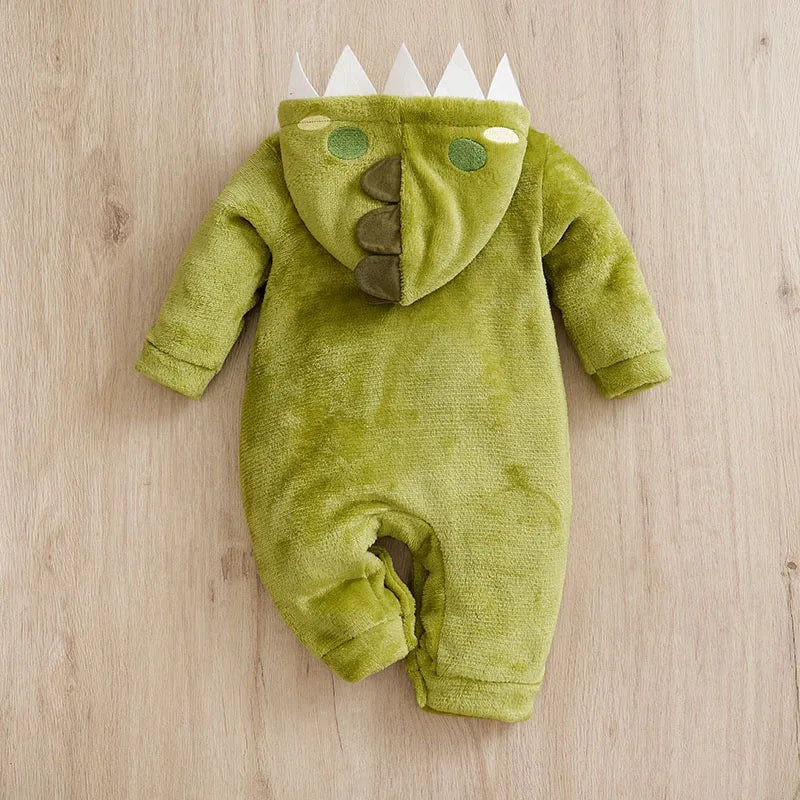 Flannel Dinosaur Baby Romper
