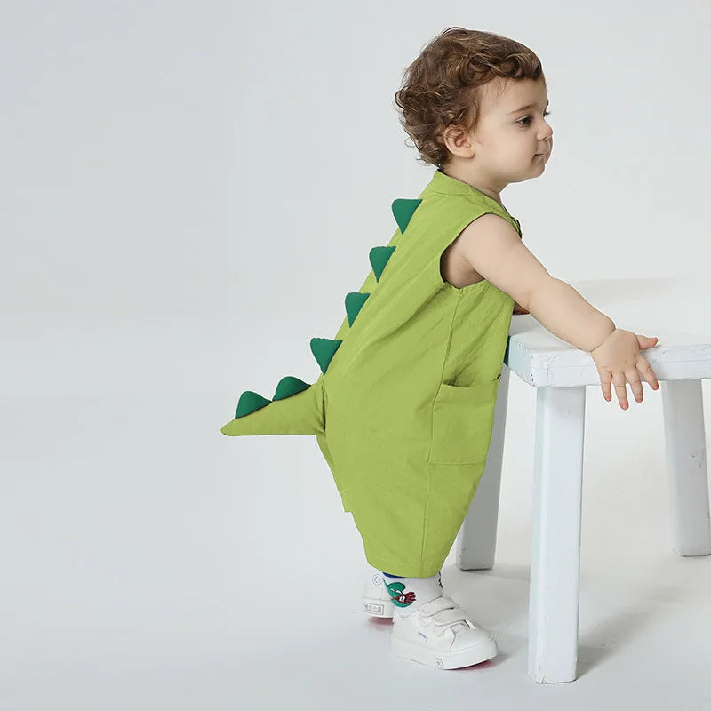 Kawaii Dinosaur Sleeveless Cotton Baby Romper