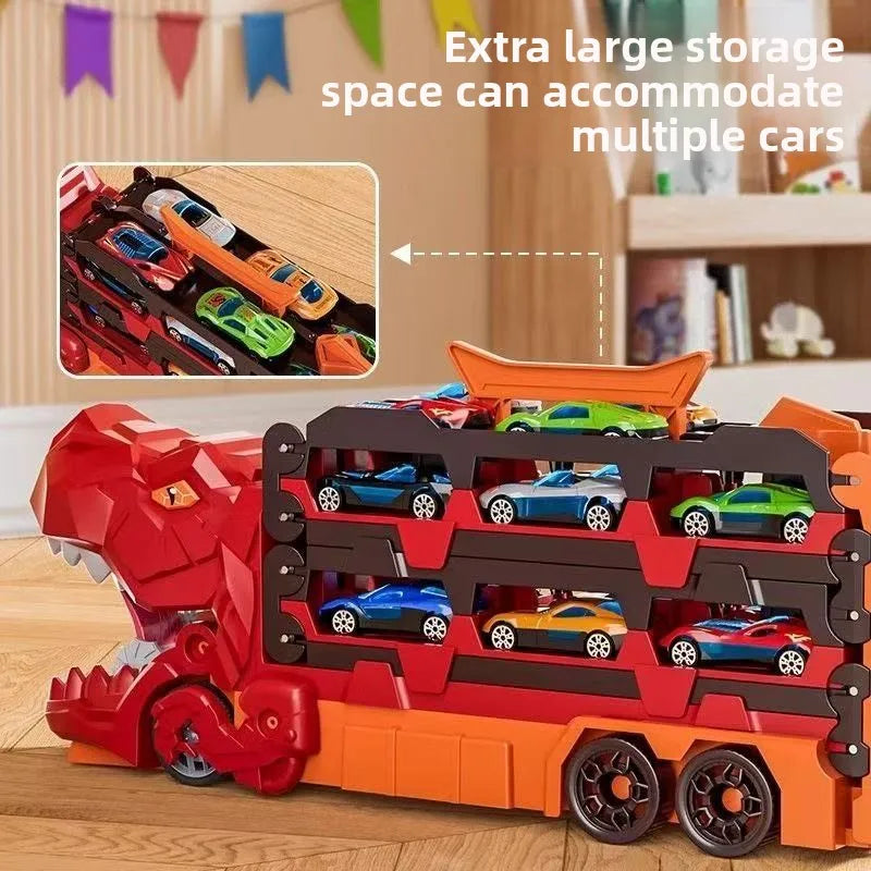 Dinosaur Race Track Playset with 12 Cars