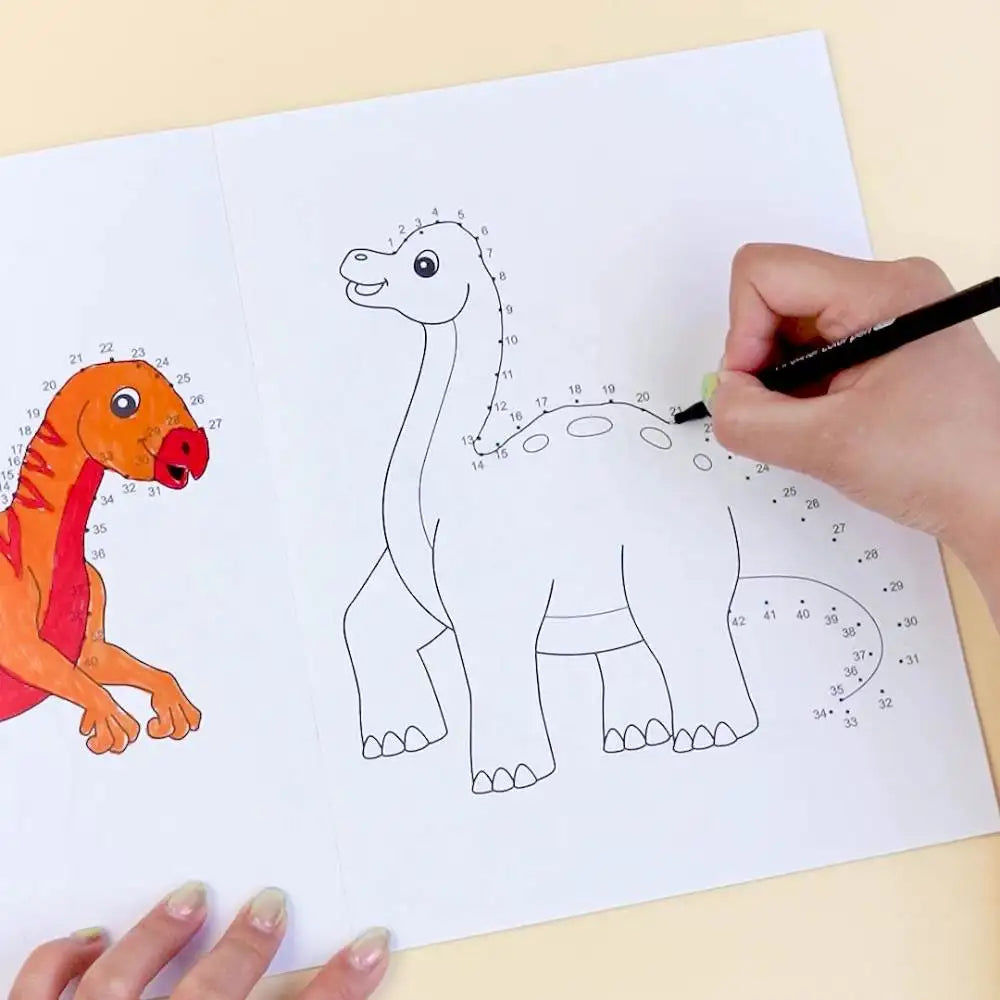 Dinosaur Dot-to-Dot Coloring Book