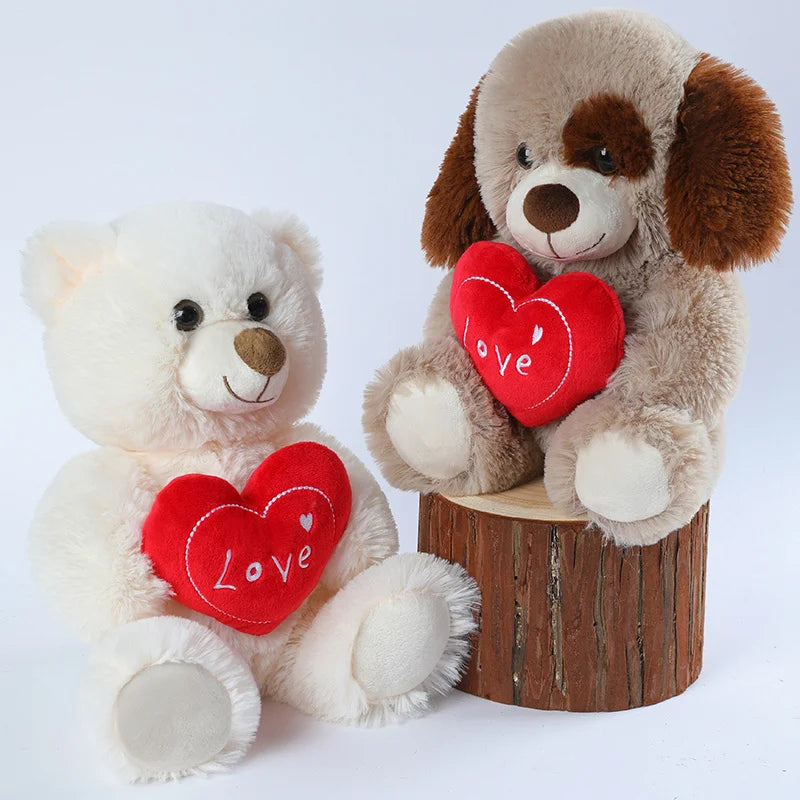 25cm Valentine's Day Heart Teddy Fairy Bear Stuffed Soft Cute Animal Plush Toys For Lovers Birthday Gifts Home Decroe