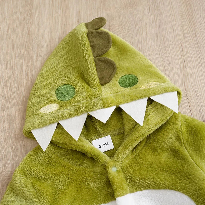 Flannel Dinosaur Baby Romper